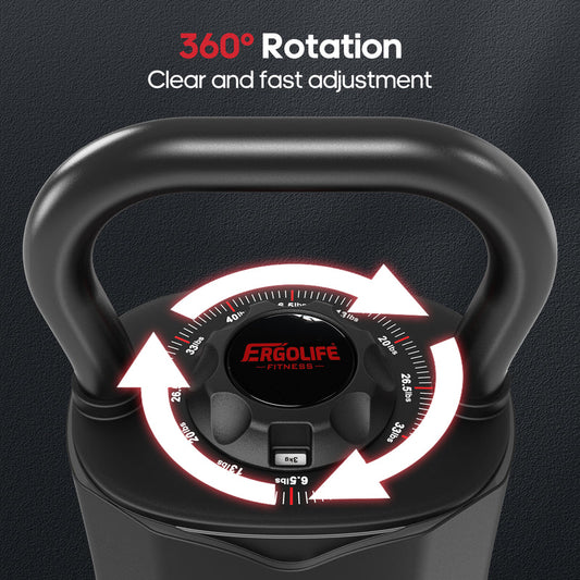 ERGOLIFE Adjustable Kettlebell Weight Set(40LBS)