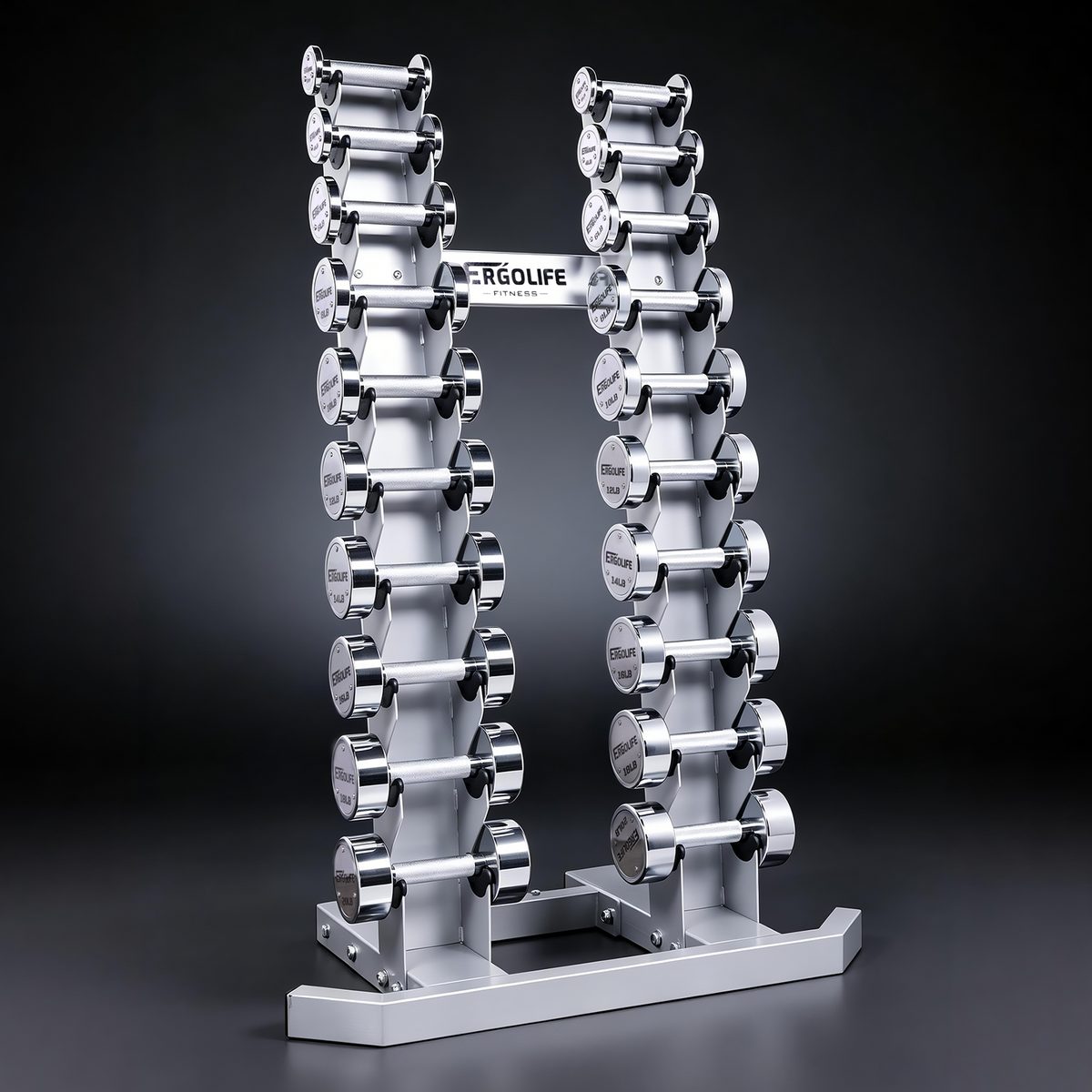 ERGOLIFE WCORE CHROME LIGHT | Studio Chrome Dumbbell Set 2–20 lb