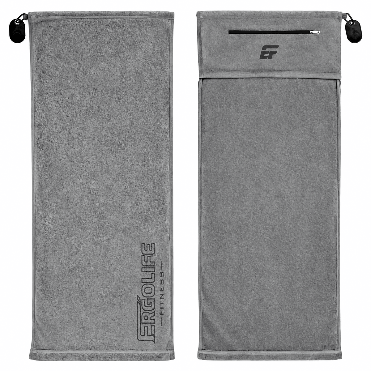 ERGOLIFE Anti-Slip Fitness Towel for Workout Benches & Cardio – Sweat Absorbent Microfiber with Phone & Key Storage Pouch