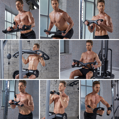 ERGOLIFE Lat Pulldown Accessory — Complete Lat Pulldown Bar Set with Ergonomic Grips and Stand