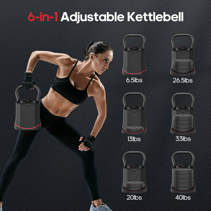 ERGOLIFE Adjustable Kettlebell Weight Set（40LBS）