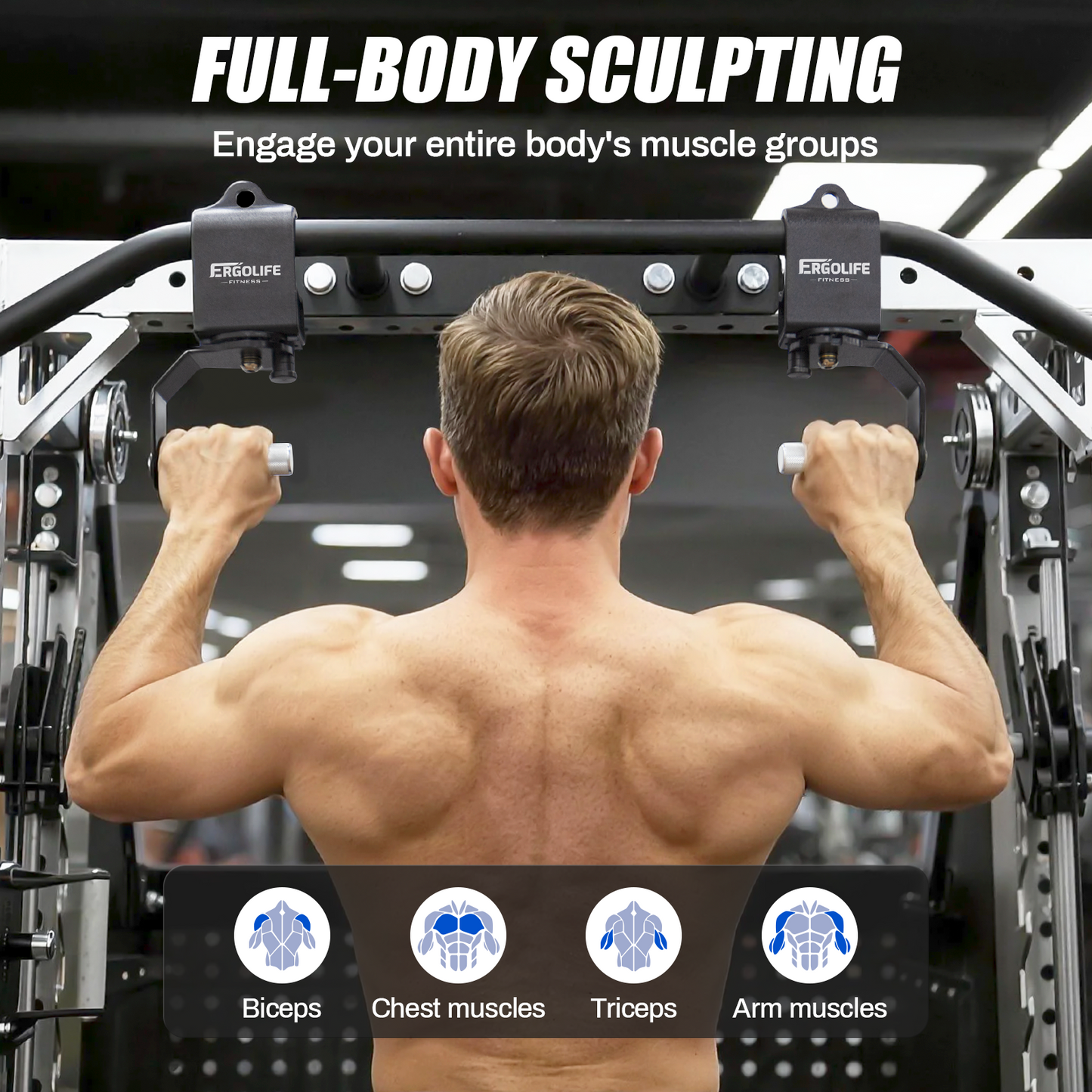 ERGOLIFE 360° Rotating Pull-Up Handles Ergonomic Strength Training Attachments