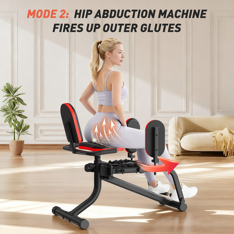 ERGOLIFE Compact Hip Abductor/Adductor Glute Machine for Home Gym
