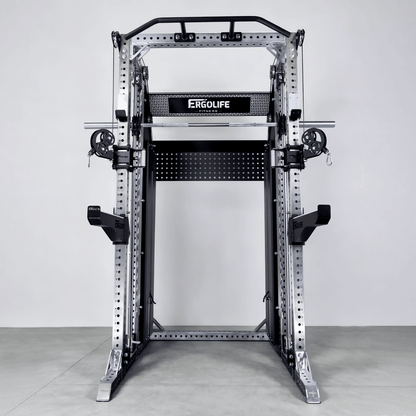 ERGOLIFE All‑in‑One Training Rack: Smith + Cable Crossover + Power Rack for Home & Gym