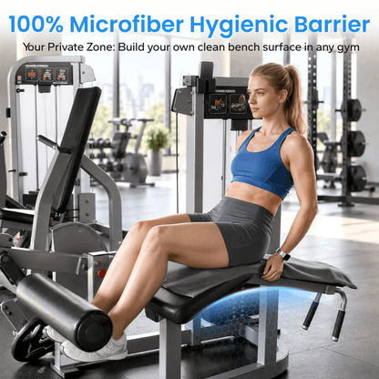 ERGOLIFE Anti-Slip Fitness Towel for Workout Benches & Cardio – Sweat Absorbent Microfiber with Phone & Key Storage Pouch