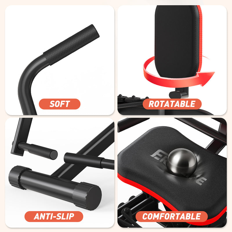 ERGOLIFE Compact Hip Abductor/Adductor Glute Machine for Home Gym