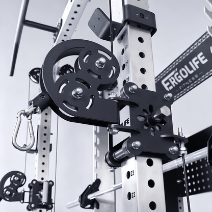 ERGOLIFE All‑in‑One Training Rack: Smith + Cable Crossover + Power Rack for Home & Gym