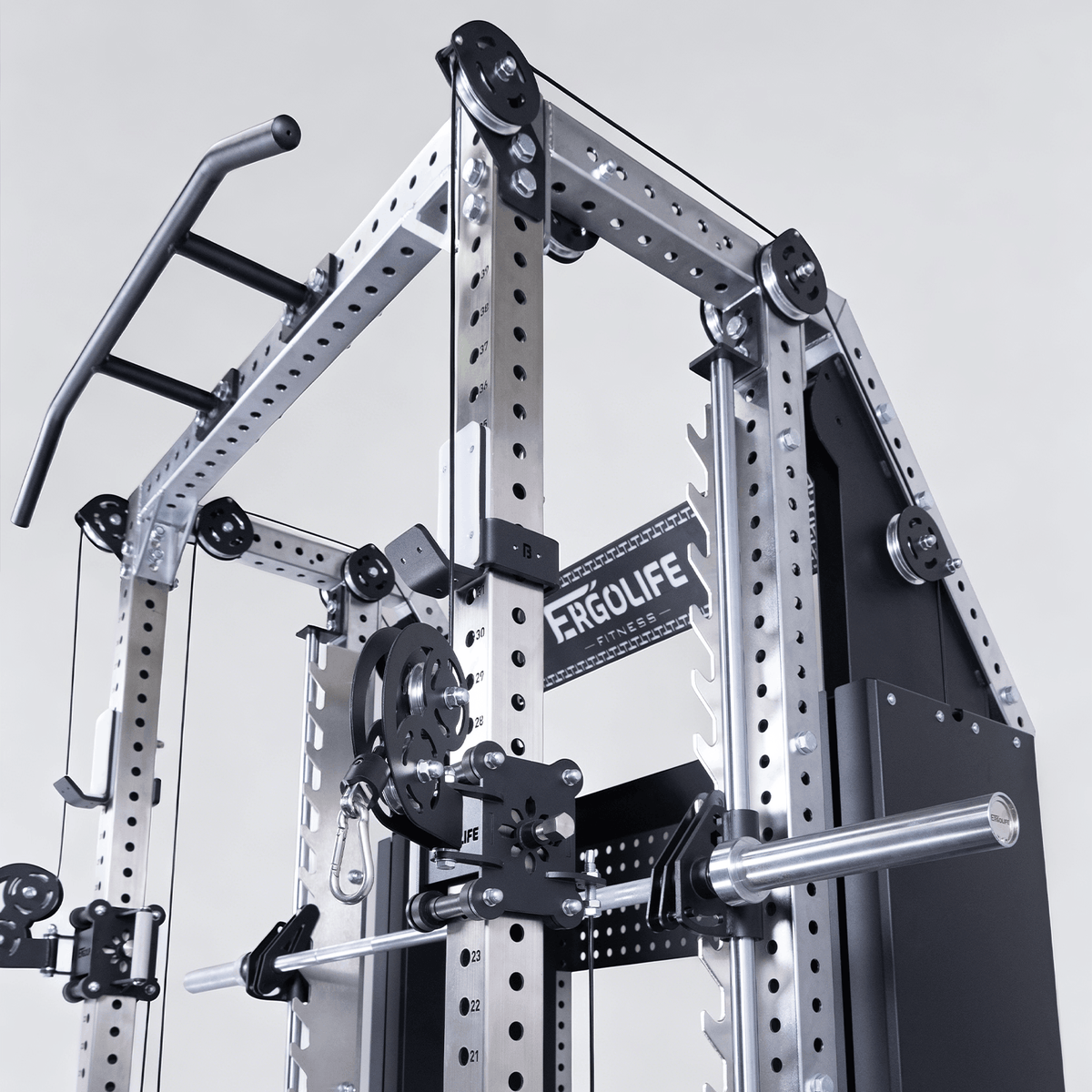 ERGOLIFE All‑in‑One Training Rack: Smith + Cable Crossover + Power Rack for Home & Gym