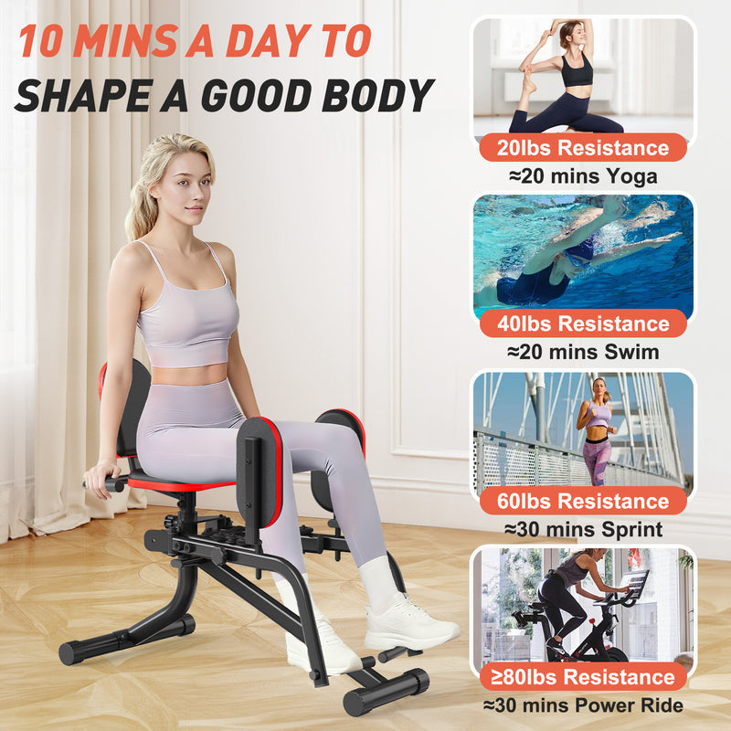 ERGOLIFE Compact Hip Abductor/Adductor Glute Machine for Home Gym