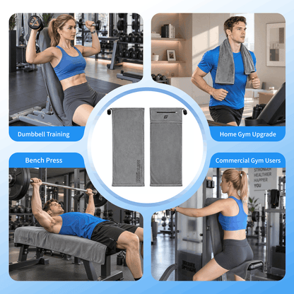 ERGOLIFE Anti-Slip Fitness Towel for Workout Benches & Cardio – Sweat Absorbent Microfiber with Phone & Key Storage Pouch