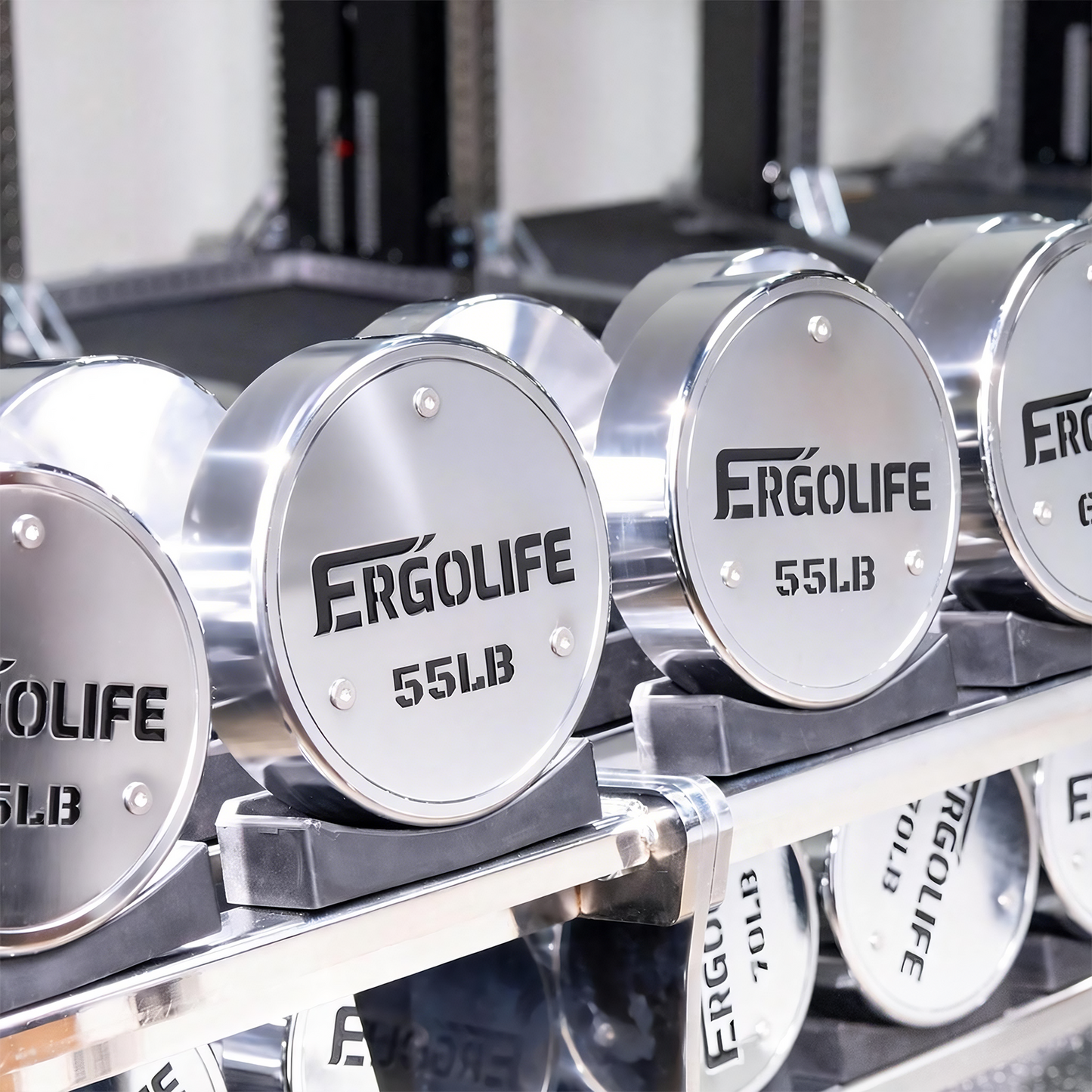 ERGOLIFE Premium Round Chrome Dumbbell Set