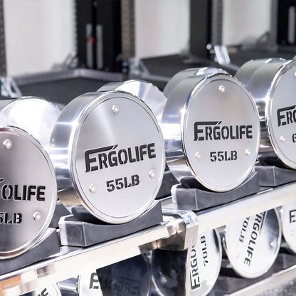 ERGOLIFE Premium Round Chrome Dumbbell Set