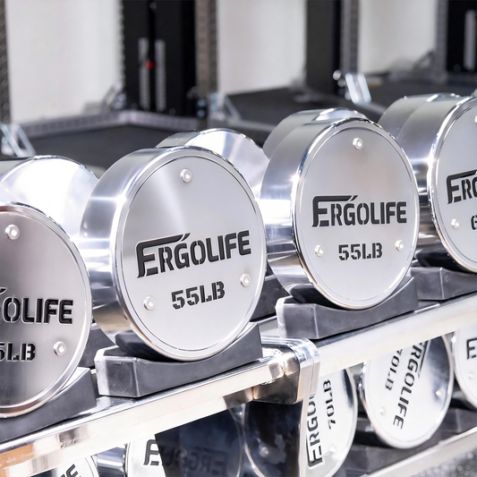 ERGOLIFE Premium Round Chrome Dumbbell Set
