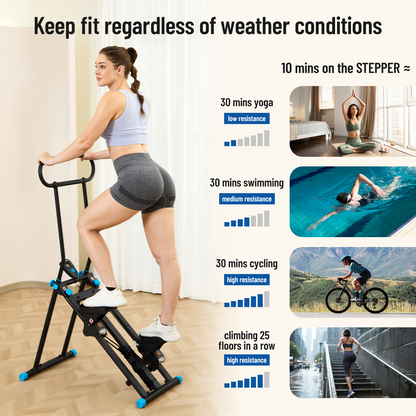 ERGOLIFE 6-Level Adjustable Resistance Foldable Stair Stepper (350lbs)