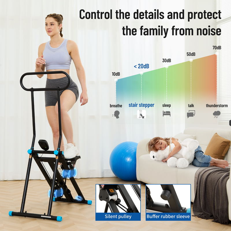 ERGOLIFE 6-Level Adjustable Resistance Foldable Stair Stepper (350lbs)