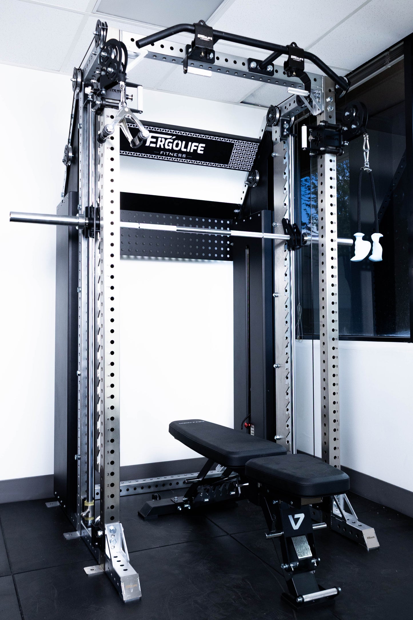 ERGOLIFE All‑in‑One Training Rack: Smith + Cable Crossover + Power Rack for Home & Gym
