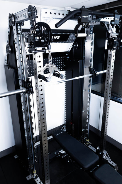 ERGOLIFE All‑in‑One Training Rack: Smith + Cable Crossover + Power Rack for Home & Gym