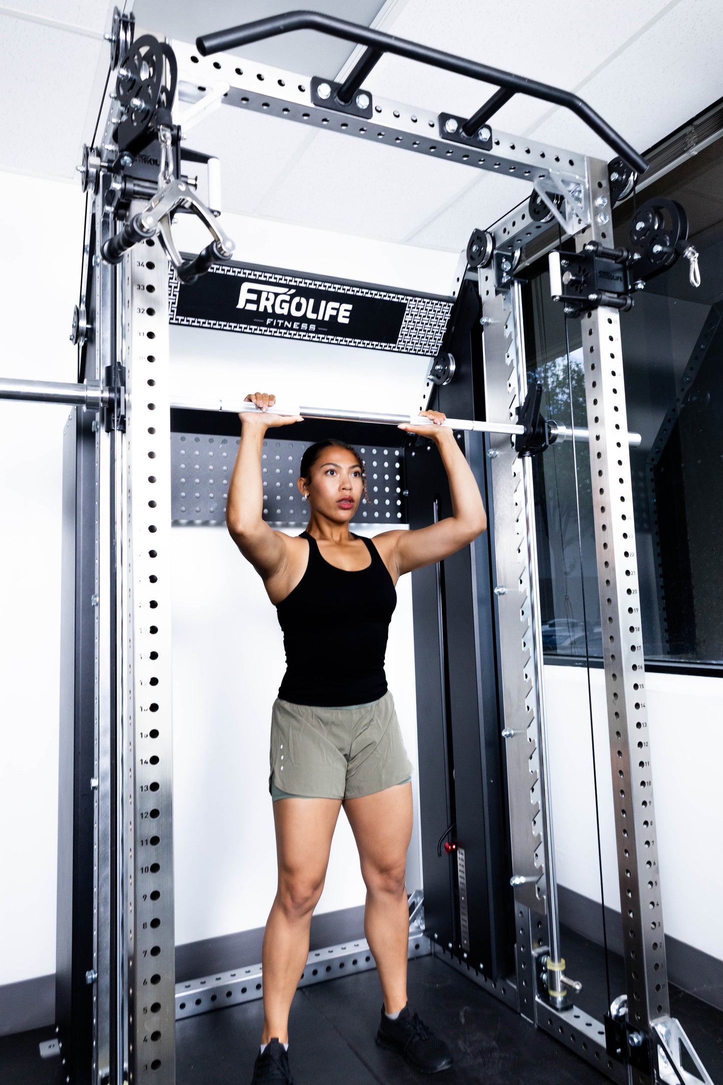 ERGOLIFE All‑in‑One Training Rack: Smith + Cable Crossover + Power Rack for Home & Gym
