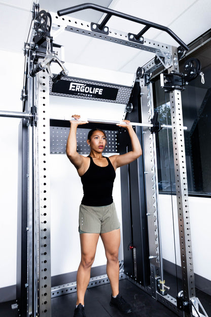 ERGOLIFE All‑in‑One Training Rack: Smith + Cable Crossover + Power Rack for Home & Gym