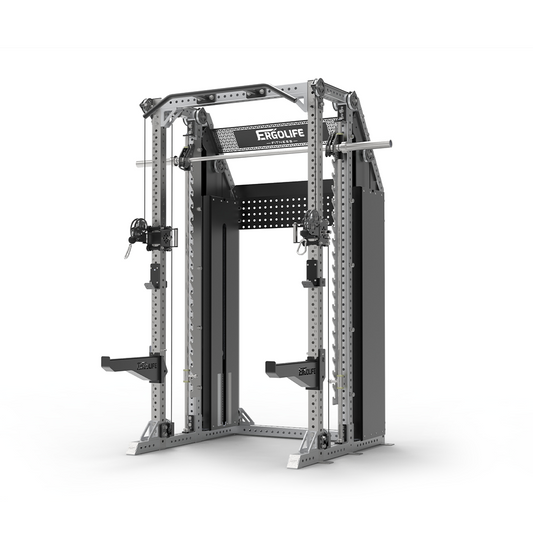 ERGOLIFE All‑in‑One Training Rack: Smith + Cable Crossover + Power Rack for Home & Gym